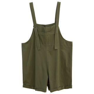 Wide Leg Cargo Romper Green - One Size