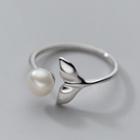 Faux Pearl Ring S925 - 1 Pc - Silver - One Size