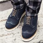 Genuine Leather Wing-tip Oxfords