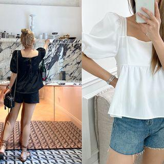Puff-sleeve Empire Blouse