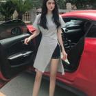 Short-sleeve Twisted Split T-shirt Dress