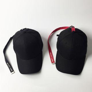 Lettering Print Baseball Cap A380 - Black Strap - Black - One Size