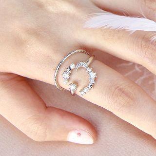 Rhinestone Open Ring As Shown In Figure - One Size