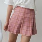 Plaid High-waist Pleated Skirt