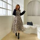 Patterned Flowy Maxi Dress Beige - One Size
