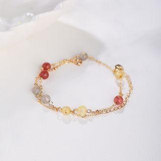 Faux Crystal Bead Bracelet Bracelet - Gold - One Size