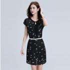 Set: Dotted Chiffon Dress + Slipdress