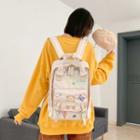 Bear Embroidered Backpack Gy18 - White - One Size