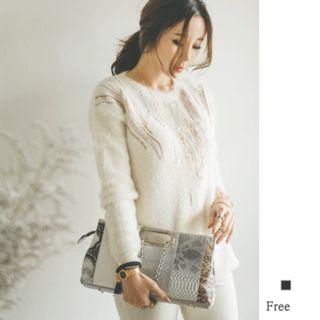 Wool Blend Beaded Sweater
