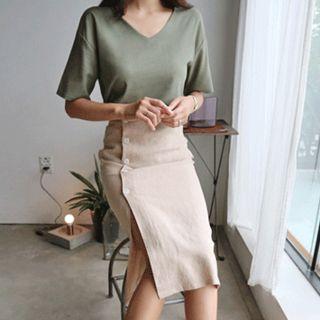 Short-sleeve Cross-strap Back Top