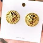 Quilted Metal Bead Stud Earring 1 Pair - As Shown In Figure - One Size