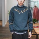 Leaf-embroidered Sweatshirt