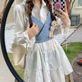 Tiered Shirt Dress / Denim Camisole Top