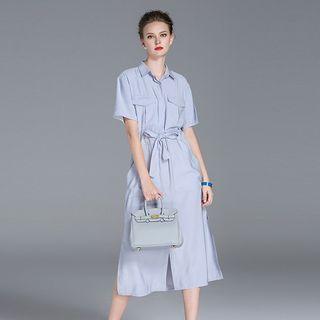 Slit Side Midi Shirtdress