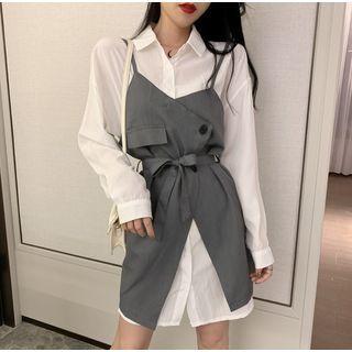 Plain Shirt Dress / Spaghetti Strap Dress