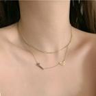 Layered Heart Necklace Gold - One Size