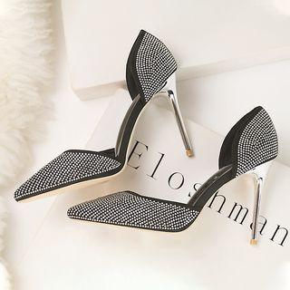 Stiletto Heel Studded Dorsay Pumps