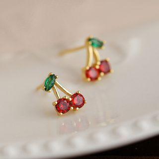 Cherry Rhinestone Sterling Silver Earring