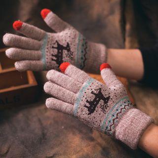 Printed Knit Gloves