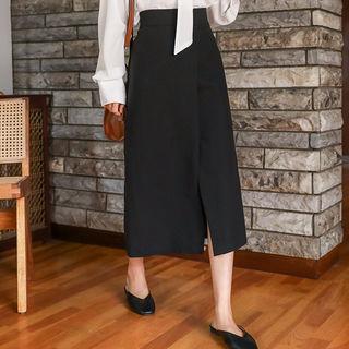 Warp-front A-line Maxi Skirt