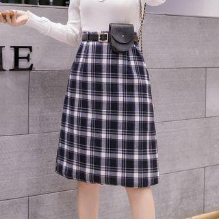 Plaid Medium Maxi Semi Skirt