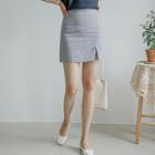 Inset Shorts Slit H-line Miniskirt