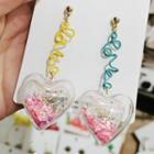 Acrylic Heart Wirework Dangle Earring 1 Pair - As Shown In Figure - One Size
