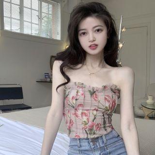 Floral Bandeau Cropped Top