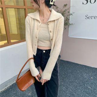 Set: Collared Cardigan + Camisole Top