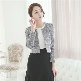 Round-neck Scallop-hem Jacket
