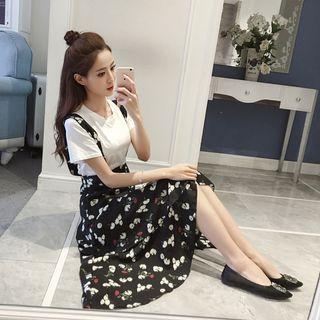 Set: T-shirt + Jumper Floral Skirt