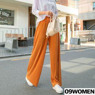 Plus Size Ribbed Sleek Wide-leg Pants