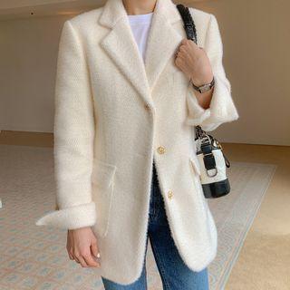 Furry Single-breasted Blazer