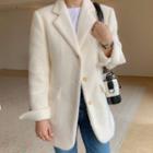 Furry Single-breasted Blazer