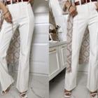 Fray-hem Seam-detail Boot-cut Pants