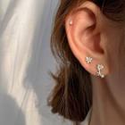 Flower Sterling Silver Asymmetrical Earring