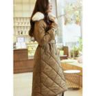 Faux-fur Padded Long Trench Coat