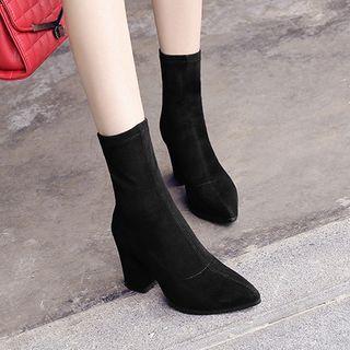 Pointy-toe Chunky-heel Sort Boots