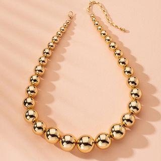 Bead Necklace X324 -gold - One Size
