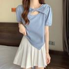 Short-sleeve Cut Out Twist T-shirt