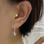 Rhinestone Star Drop Earring 1 Pc - Earring - Silver - One Size