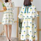 Short-sleeve Fruit Print A-line Dress