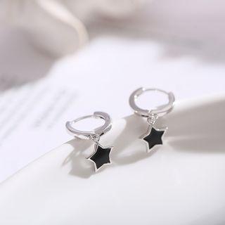 Star Hoop Drop Earring As Shown In Figure - One Size