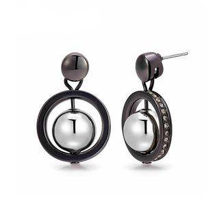 Temperament Round Earrings With White Cubic Zircon