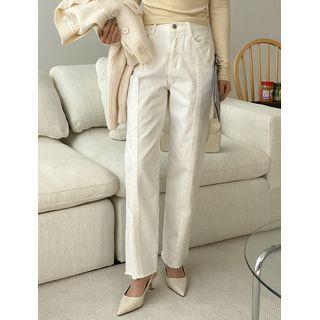Plus Size Seam-trim Loose-fit Pants
