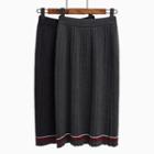 Pleated Midi Knit Skirt