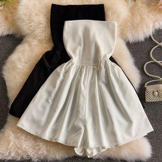 Wide Leg Strapless Romper