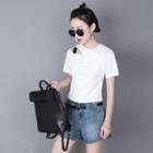 Cutout-shoulder Asymmetric T-shirt