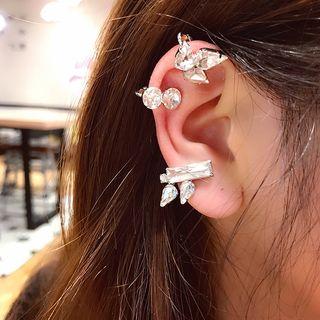 Set Of 3: Rhinestone Clip-on Earring