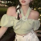 Cold-shoulder Hoop Blouse